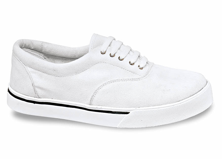 wide white canvas sneakers