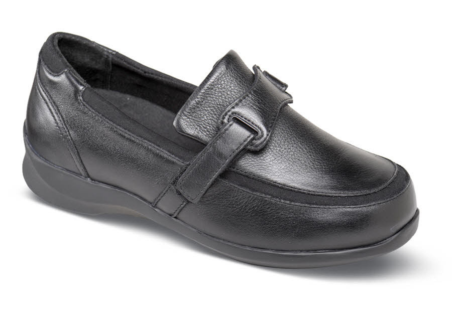 Evelyn Black Stretch Loafer | Hitchcock Wide Shoes