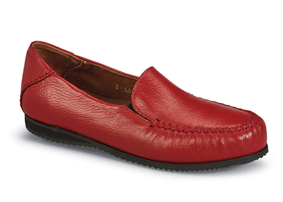 Sharon Red Moccasin Loafer | Hitchcock 