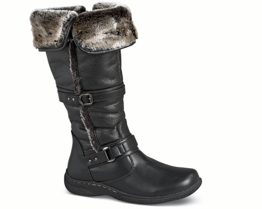 wide calf fur lined boots
