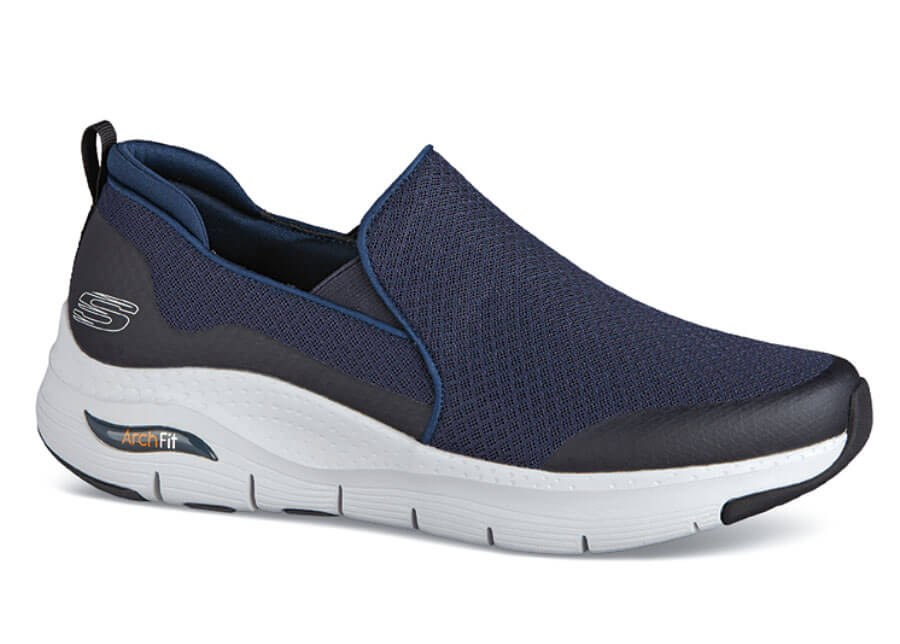 Navy Arch Fit Banlin Slip-on | Hitchcock Wide Shoes